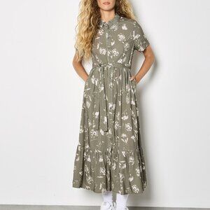 Pressed Daisy Print Shirt Dress